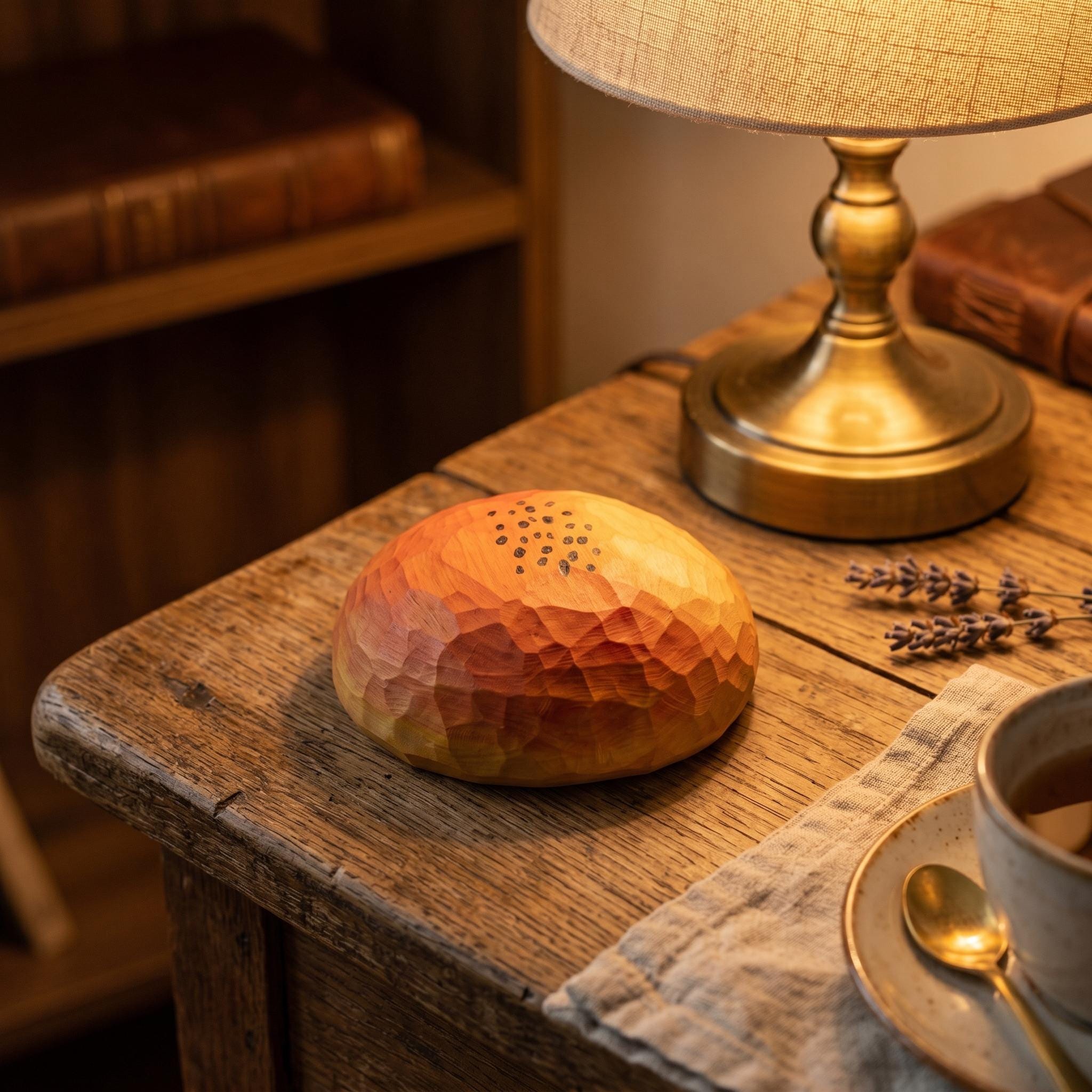 Wooden Red Bean Bun Carved Fake Food Bakery Decor Kawaii Desk Figurine Unique Gift f
